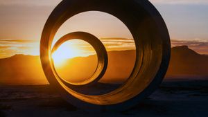 'Sun Tunnels' by artist Nancy Holt near Lucin, Utah (© Lindsay Daniels/Tandem Stills +Motion)(Bing United Kingdom)