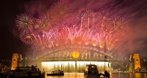 The New Year's Eve fireworks based on the theme 'Awaken the Spirit' explode over the Sydney Harbour Bridge on January 1, 2010 -- Krystle Wright/AFP/Getty Images) &copy; (Bing Australia)