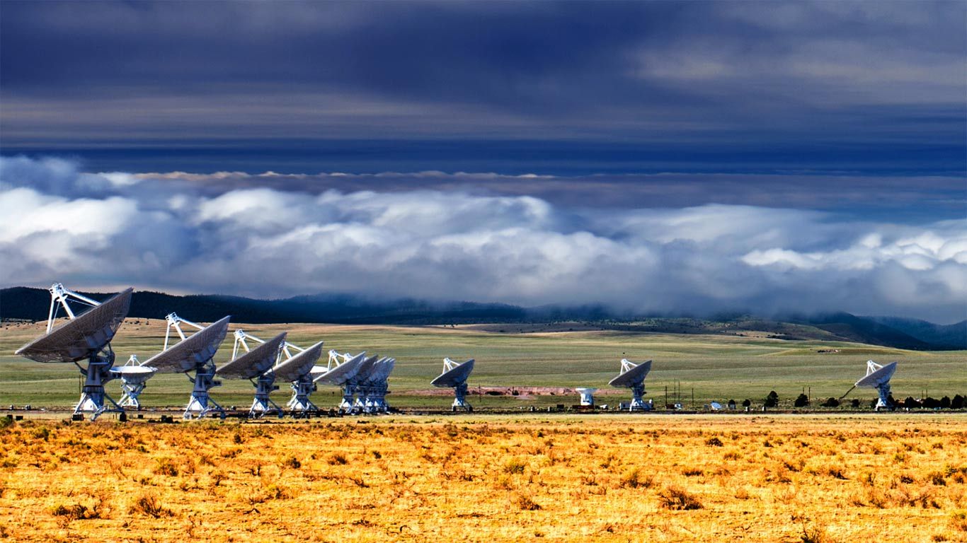 The Karl G. Jansky Very Large Array (VLA) radio telescope, west of Socorro, New Mexico