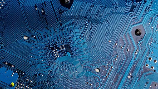 Close-up of a microchip