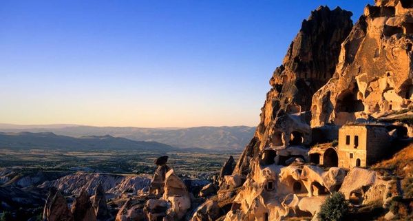 Hot air balloons over Cappadocia, Central Anatolia, Turkey, Asia