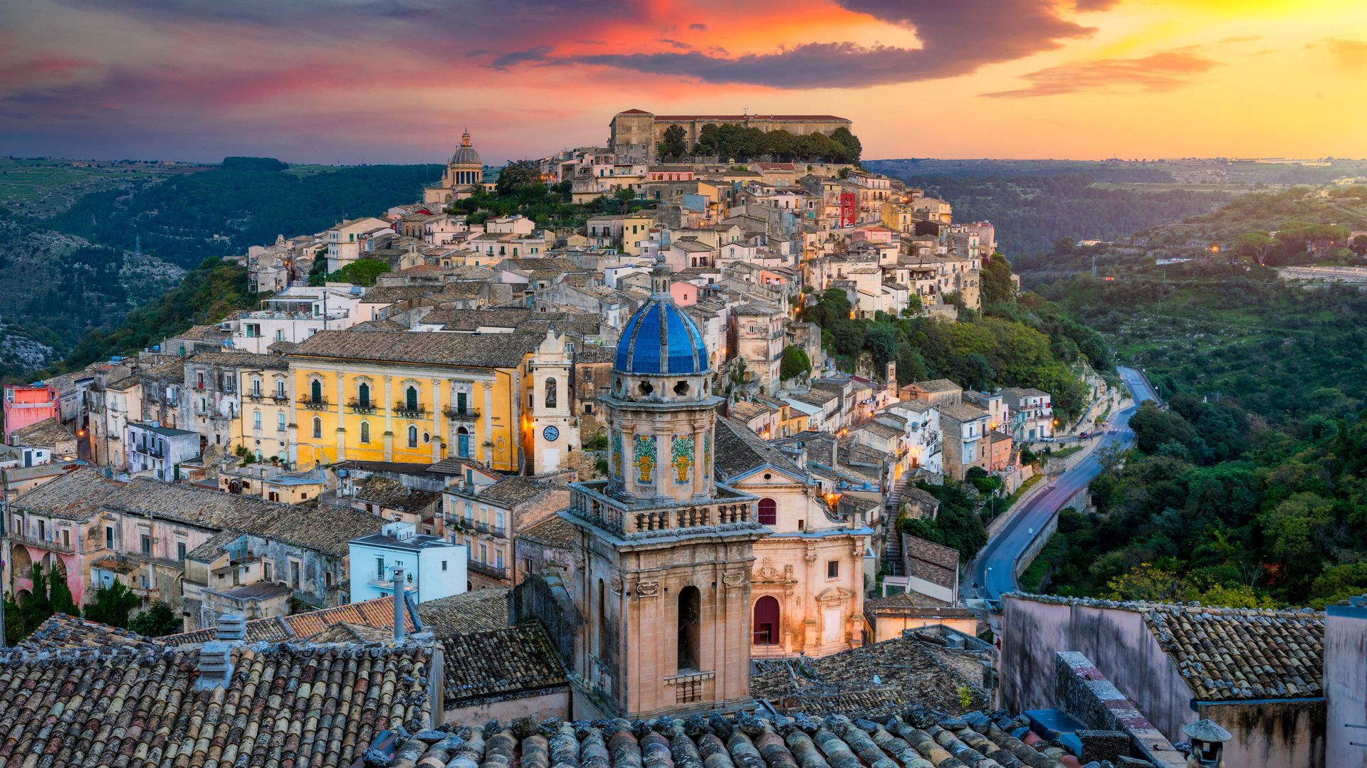 Veduta della città di Ragusa Ibla, città patrimonio dell'UNESCO