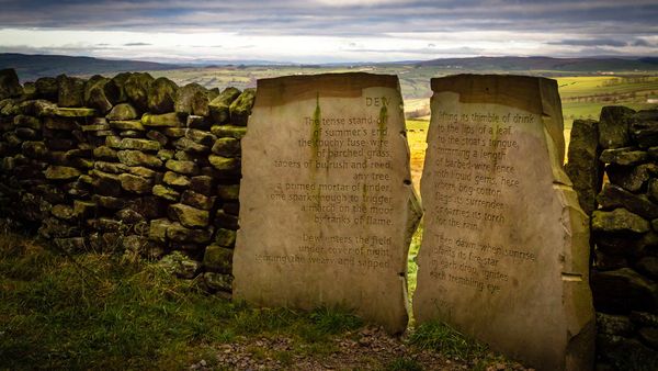 The Dew Stone, part of the Stanza Stones trail, in Yorkshire