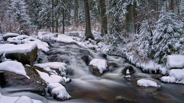Waterfall on the Bode River, Harz, Lower Saxony, Germany