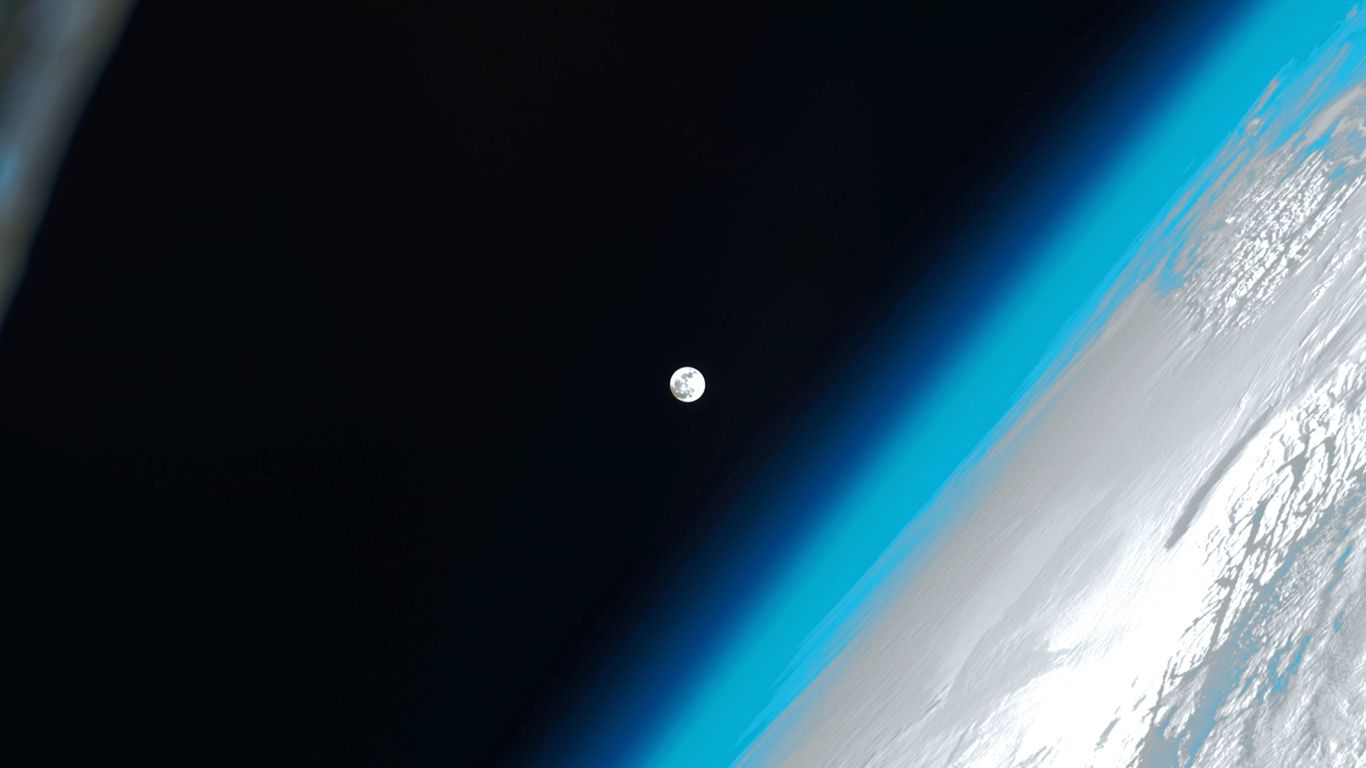 The moon as seen from the International Space Station