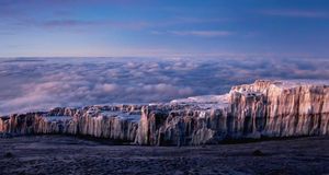 Ice fields at the summit of Mt. Kilimanjaro, Tanzania (© Oleg Bulanyy) &copy; (Bing Australia)
