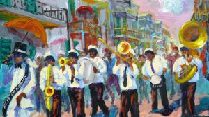 Peinture “New Orleans Second Line” (© Bob Graham)(Bing France)