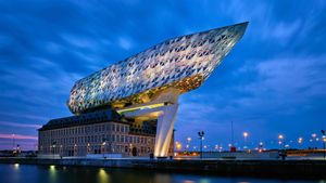 The Port House, designed by Zaha Hadid Architects, Antwerp, Belgium (© Dmitry Rukhlenko/Alamy)(Bing United States)