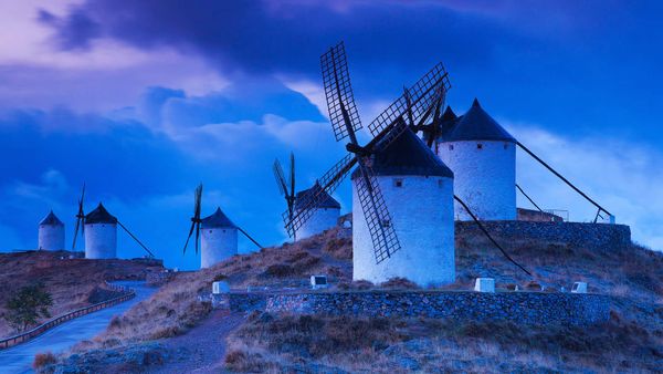 Windmills in the province of Toledo, Spain