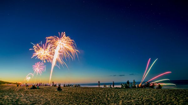 Fourth of July celebration on the beach, Outer Banks, North Carolina