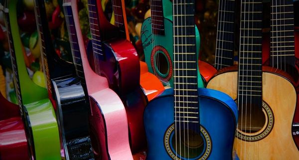Toy guitars in the historic Mexican area of Los Angeles, California