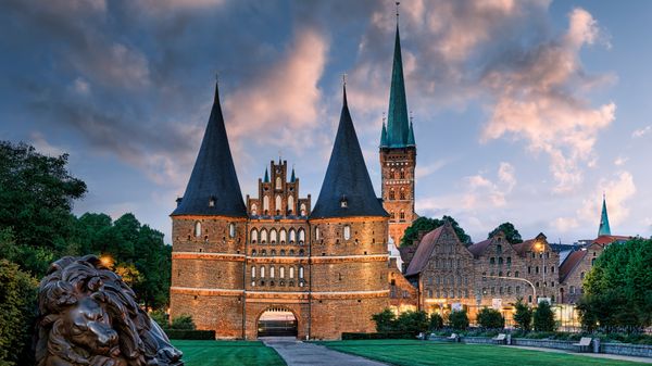 The Holsten Gate in Lübeck, Germany