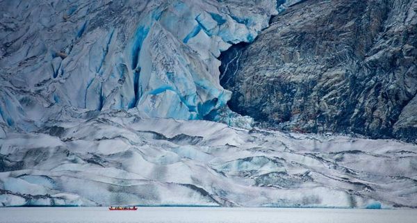 The Mendenhall glacier outside of Juneau, Alaska