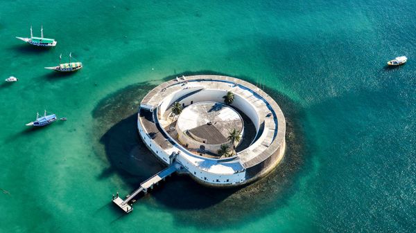 São Marcelo Fort in All Saint’s Bay, Salvador, Bahia, Brazil