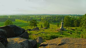 The monument to the 155th Pennsylvania Infantry at Gettysburg, Pennsylvania (© Tetra Images/Getty Images)(Bing United States)