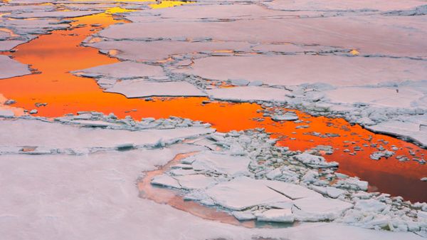 Antarctic Sound at sunset, Antarctica