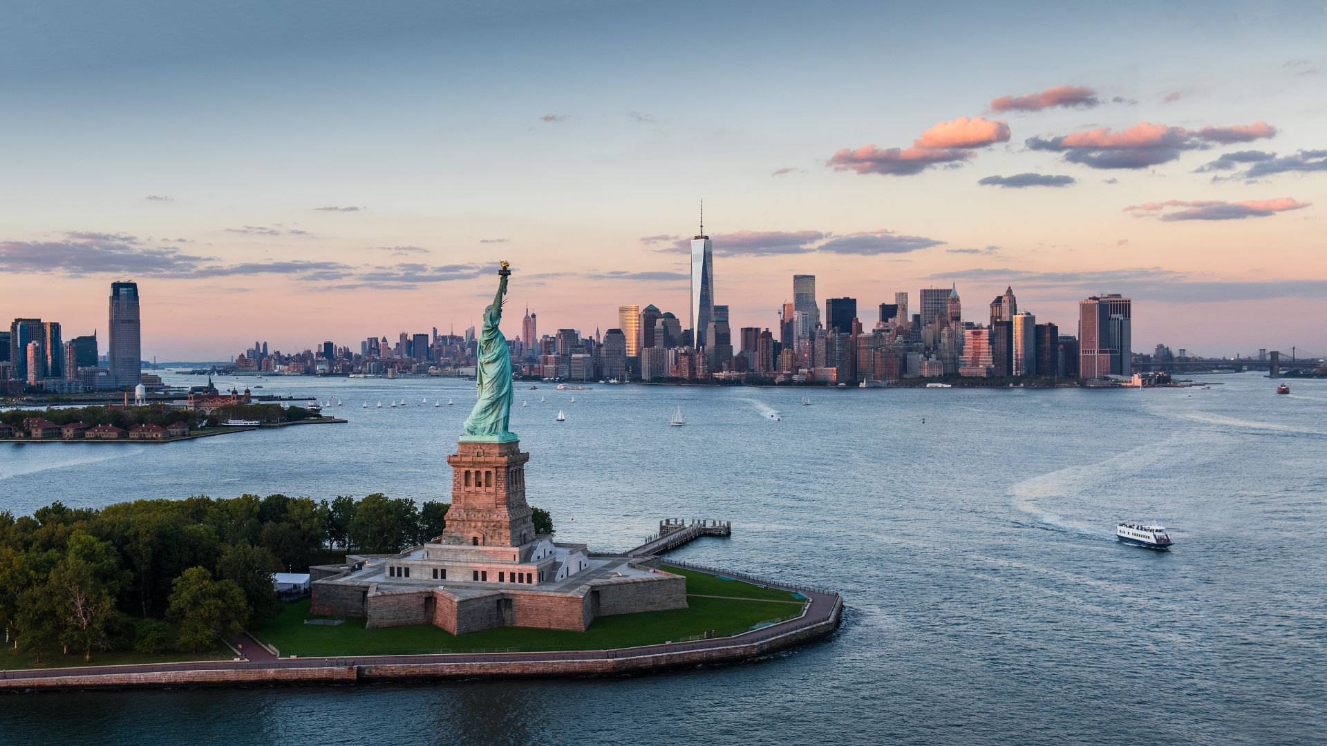 Statue of Liberty and Lower Manhattan, New York City