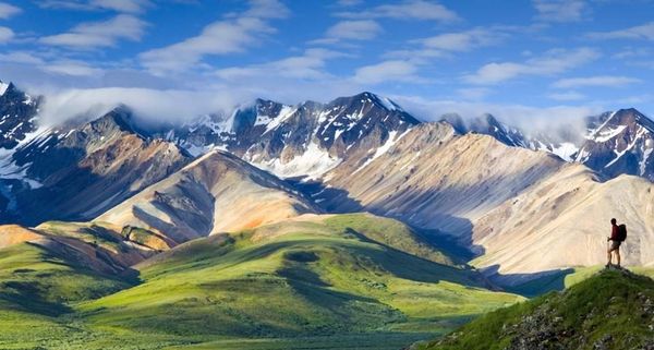 Polychrome Pass overlooking the Alaska Range, Denali National Park, Alaska