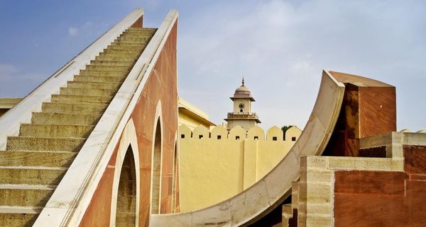 The Laghu Samrat Yantra sundial at the Jantar Mantar astronomical observatory, built in the early 1700’s, in Jaipur, Rajasthan, India