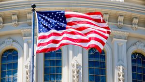 Flag display at the US Capitol, Washington, DC (© kmiragaya/Adobe Stock)(Bing United States)