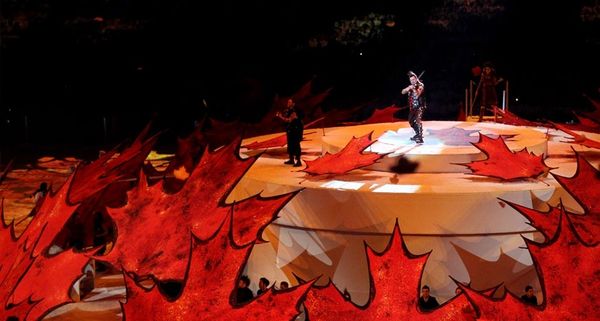 Performers entertain during the Opening Ceremony of the 2010 Vancouver Winter Olympics Vancouver, Canada