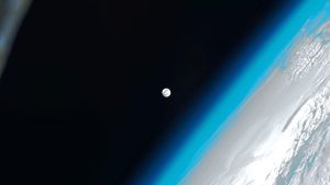 The moon as seen from the International Space Station (© NASA)(Bing United States)