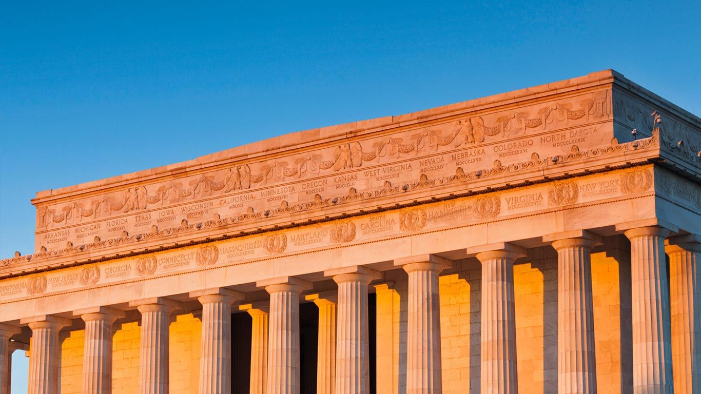 Detail of the Lincoln Memorial, Washington, DC