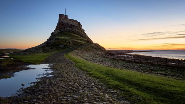 Lindisfarne Castle at dawn, Northumberland