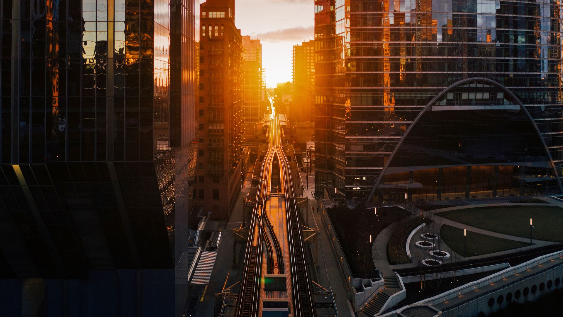 Chicagohenge sunset, Chicago, USA