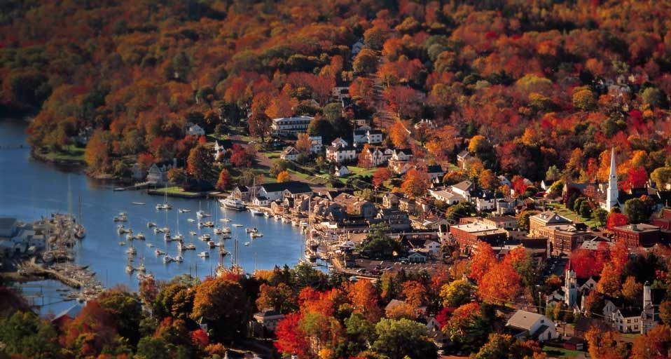 Camden in the autumn, Maine, USA