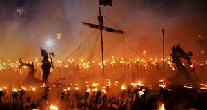 The Guizer Jarl is silhouetted during the annual Up Helly Aa Festival, Lerwick, Scotland – Carl De Souza/Getty Images &copy; (Bing United Kingdom)