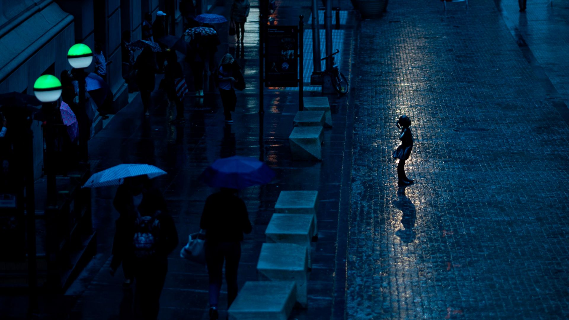 Statua della Fearless Girl di fronte alla Borsa di New York, New York City, USA