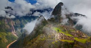 Terraces of Machu Picchu, the great Inca city in the Andes of Peru -- Bob Krist/eStock Photo &copy; (Bing United States)