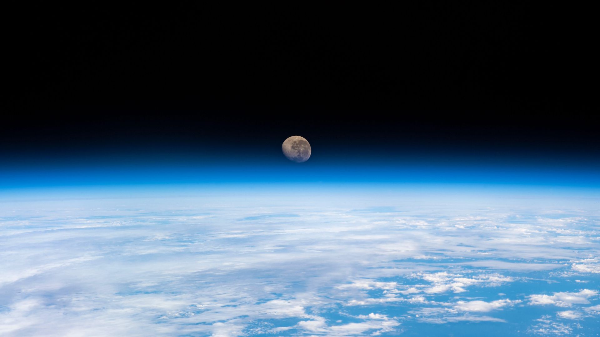 Waning gibbous moon from the International Space Station
