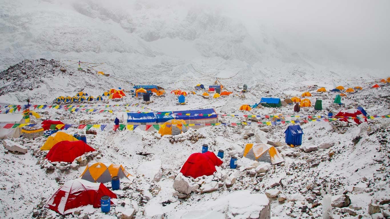 The Mount Everest Base Camp at Khumbu, Nepal