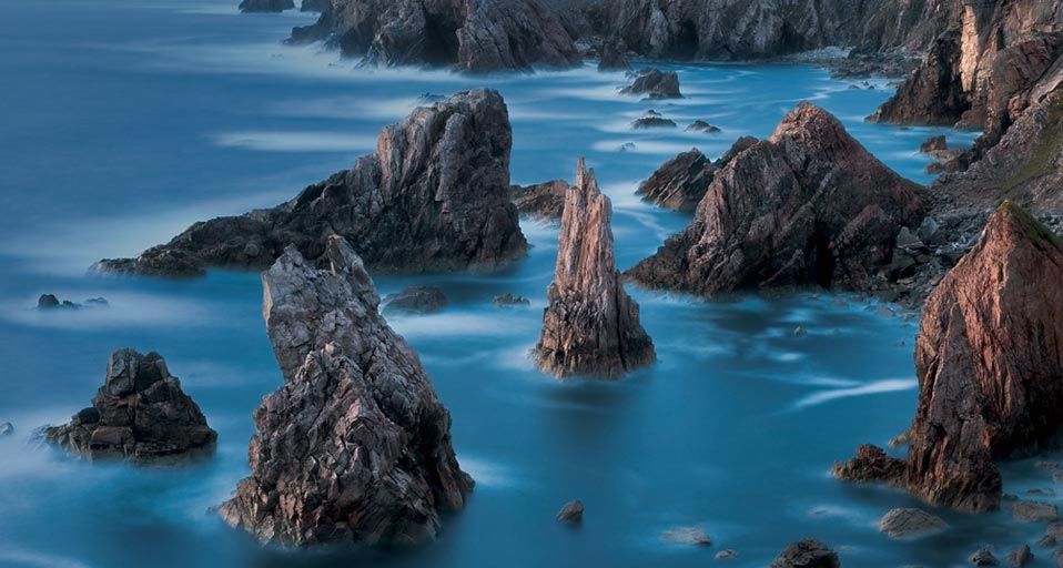 Rugged sea stacks of the Isle of Lewis, Scotland