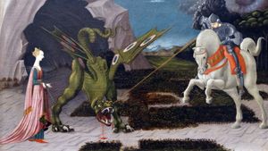 Painting titled 'Saint George and the Dragon' by Paolo Uccello (© Photo 12/Universal Images Group via Getty Images)(Bing United Kingdom)