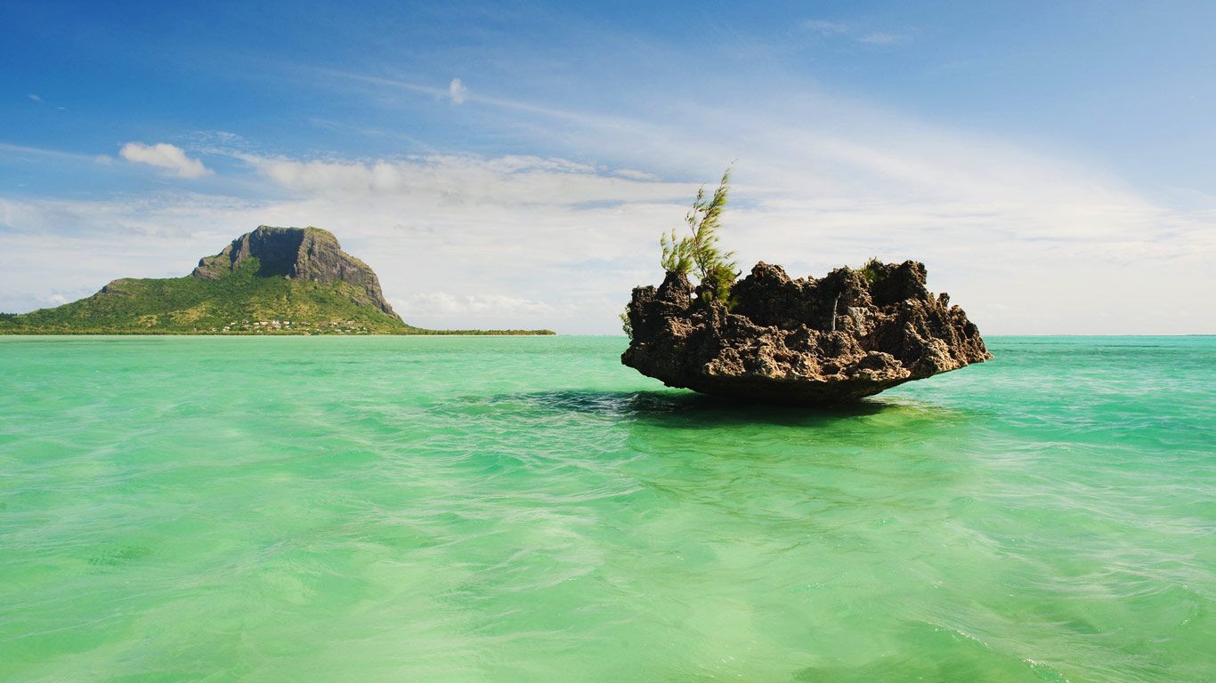 Le Morne Brabant Mountain and islet, Mauritius