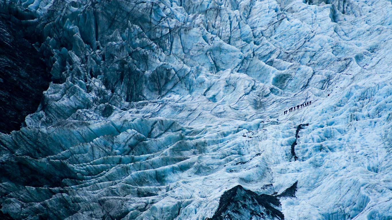 Hikers on Franz Josef Glacier, New Zealand