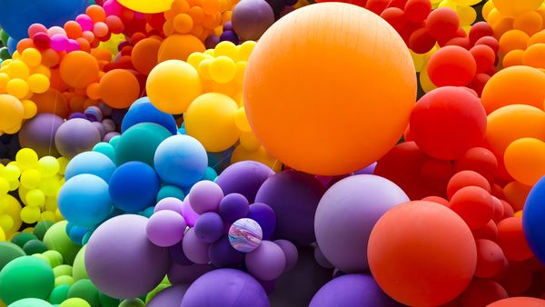 Rainbow balloons for Pride Month