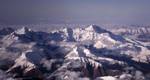 The twin peaks of Mount Ushba in the Greater Caucasus mountain range (© Brooks Kraft/Corbis) &copy; (Bing Australia)