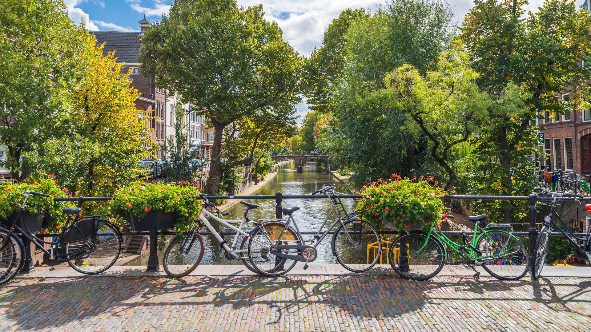 Biciclette su un ponte, Utrecht, Paesi Bassi