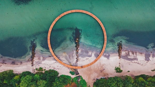 The Infinite Bridge, designed by Danish architects Niels Povlsgaard and Johan Gjødes, in Aarhus, Denmark