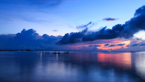 Harbour and longtail boats at Ko Samui, Thailand