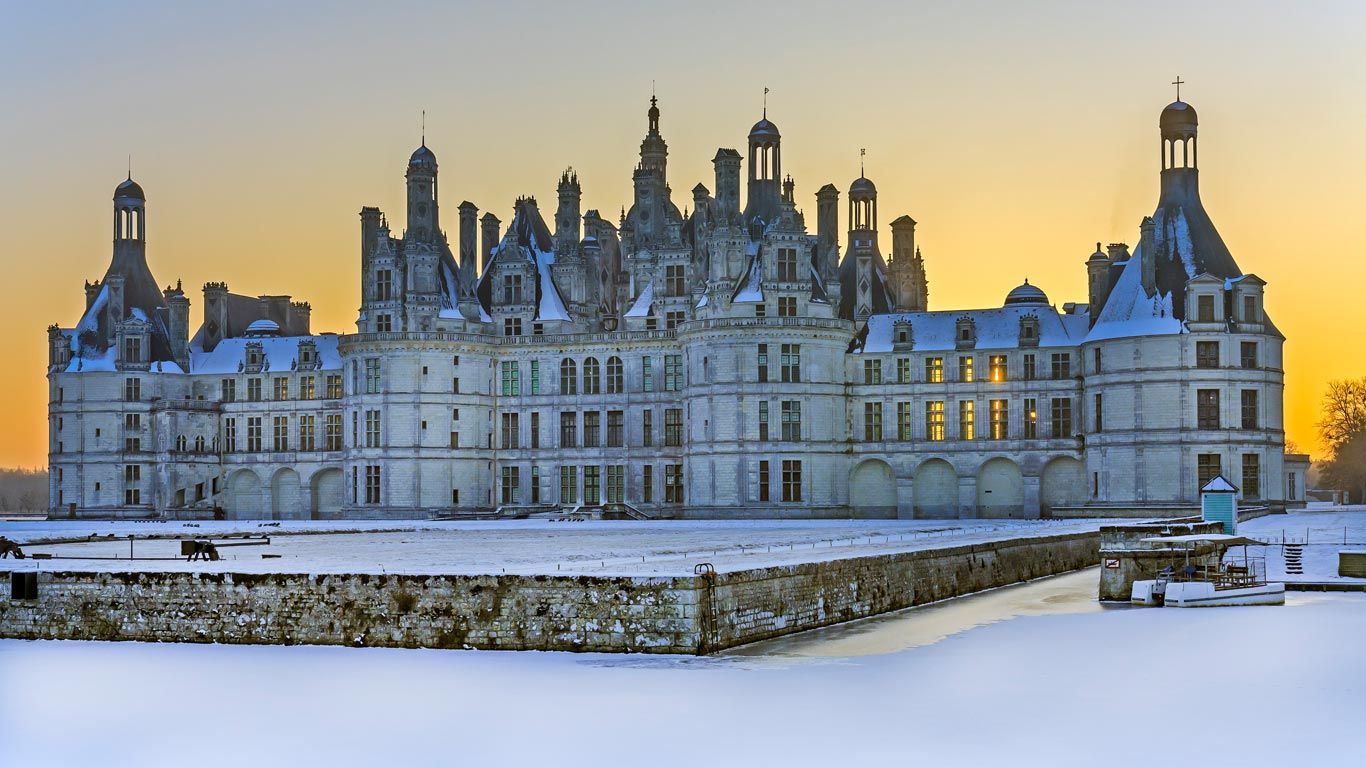 Château de Chambord en hiver, Loir-et-Cher, Centre-Val de Loire