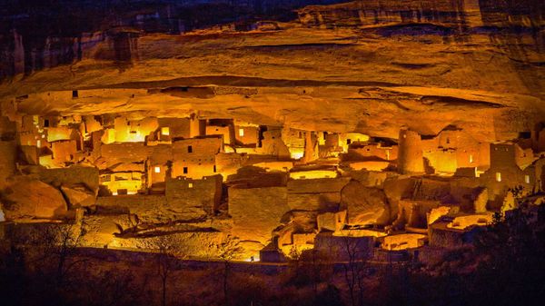 Luminaria festival at Cliff Palace in Mesa Verde National Park, Colorado