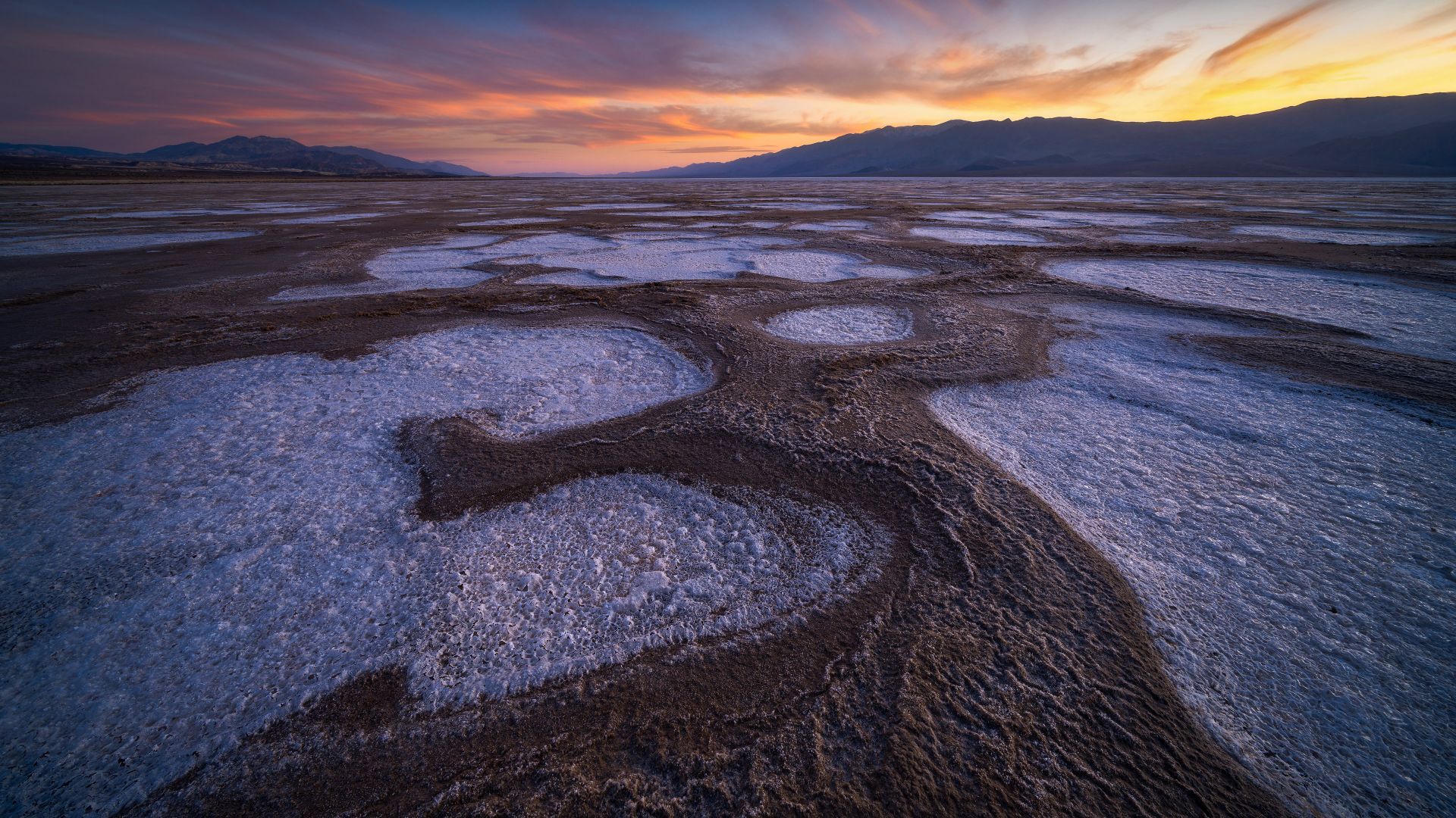 Saline nel bacino di Badwater, Parco Nazionale della Death Valley, California