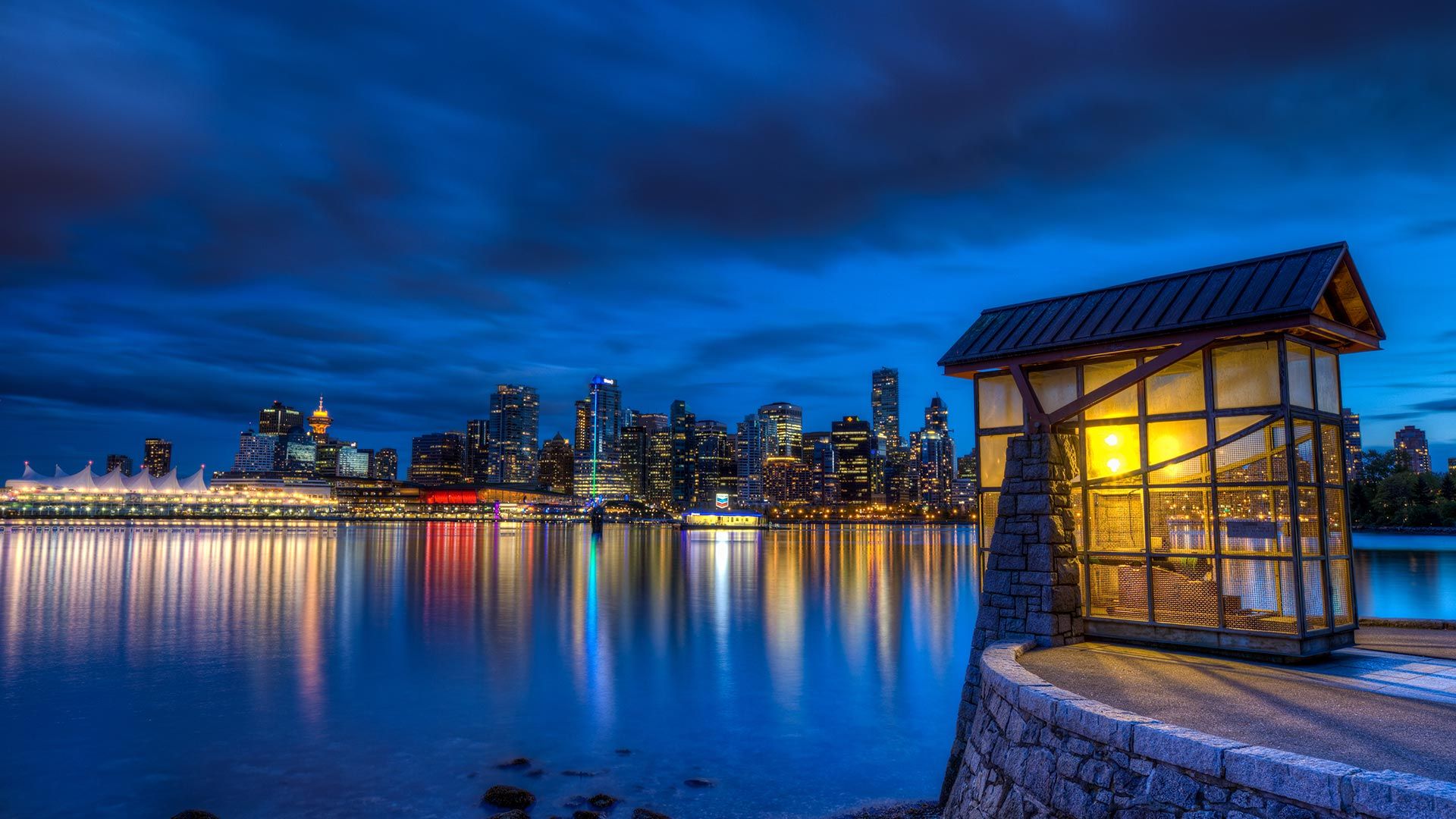 Scenic shot from Stanley Park overlooking the downtown core, Vancouver