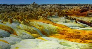 Sulfur volcanic landscape,  Dallol, Danakil Desert, Ethiopia -- Radius Images/Corbis &copy; (Bing United States)