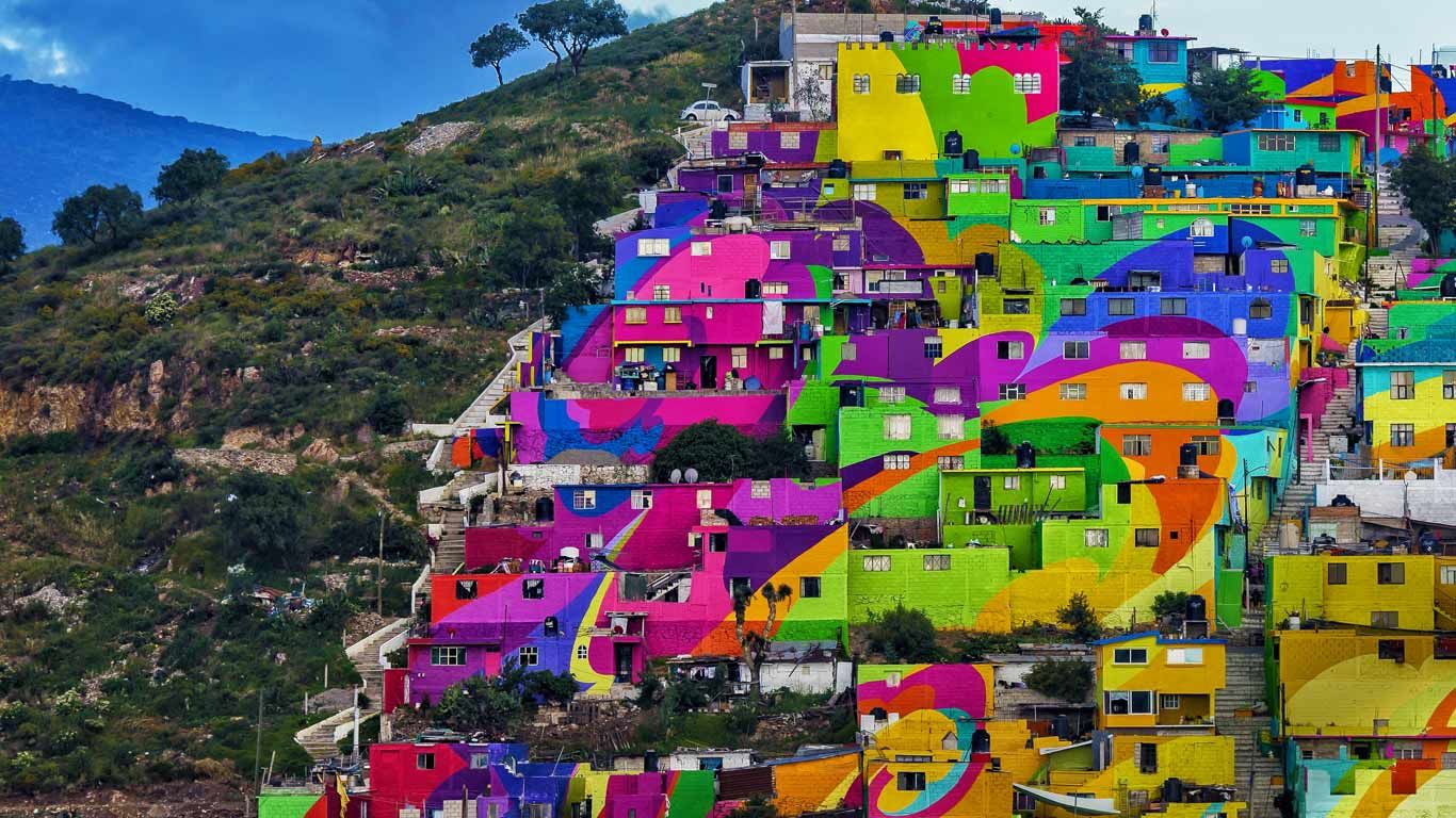 Giant mural in the Las Palmitas neighbourhood of Pachuca, Hidalgo state, Mexico